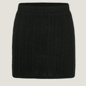 Black knit bodycon skirt
